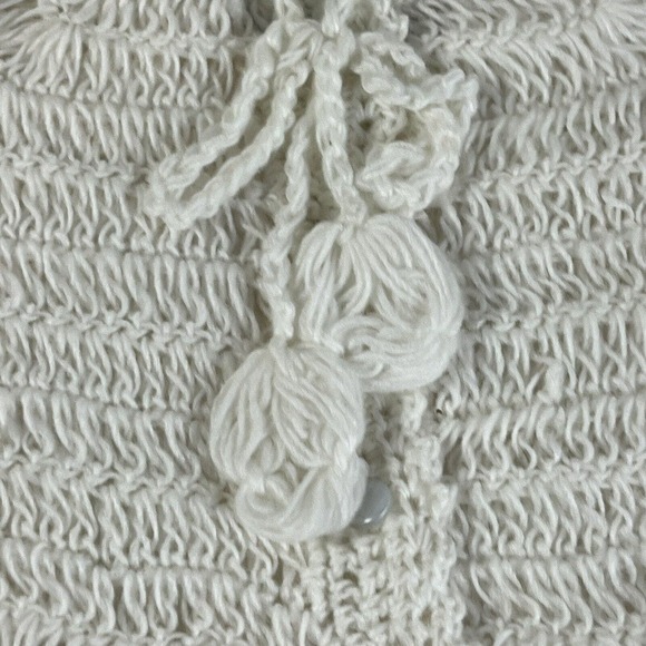 Vintage Knit Crochet Baby Infant White 3 Piece Sweater Hat Bootie Set 1000R - Picture 7 of 11